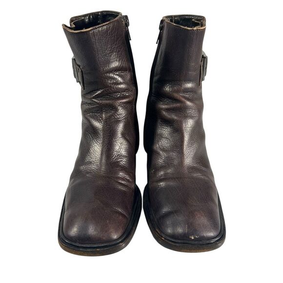 Gucci Leather Bootie Ankle Boots Sz 5.5 Square Toe Brown Sz (35.5 IT) Authentic - Picture 8 of 9